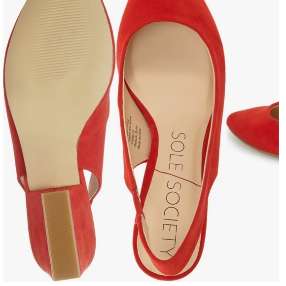 Sole Society Phoebe Slingback Pump Red Sz 6.5 - Picture 2 of 8